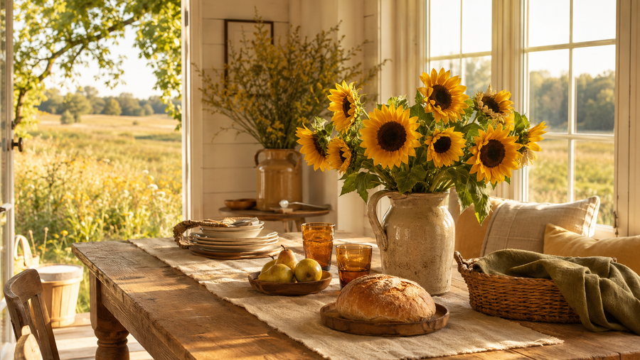 Where Sunflowers Meet Autumn | Decorating with the Golden Glow of Harvest