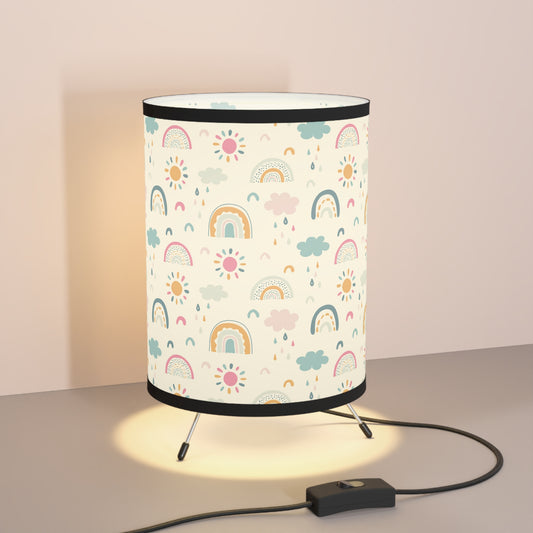 Stars and Rainbows-Tripod Lamp with High-Res Printed Shade, US\CA plug - Creations by Chris and Carlos