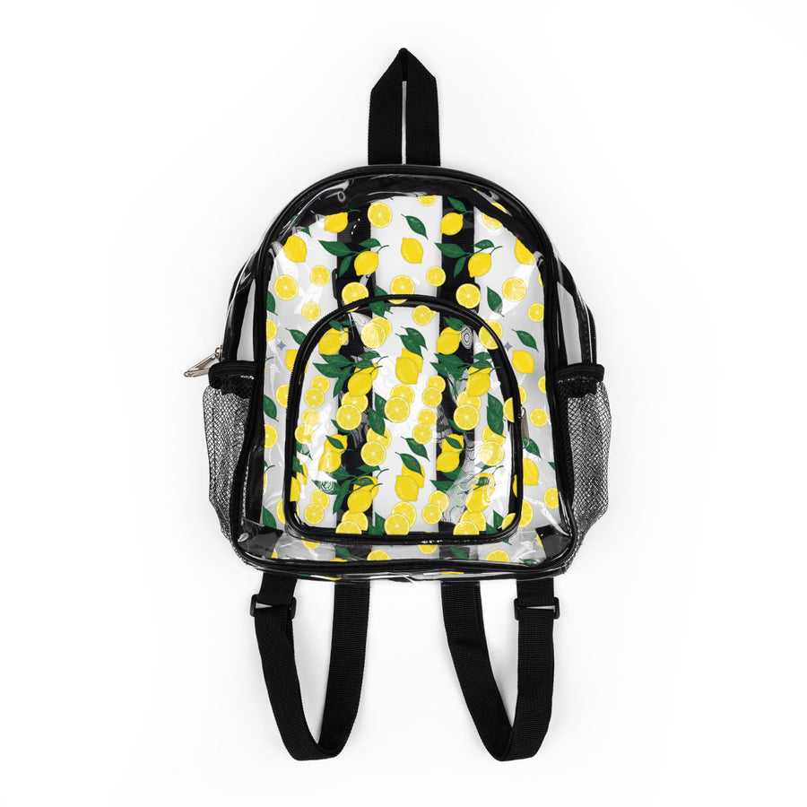Clear Stadium Backpack with Lemon Print – Transparent Sports & School Bag