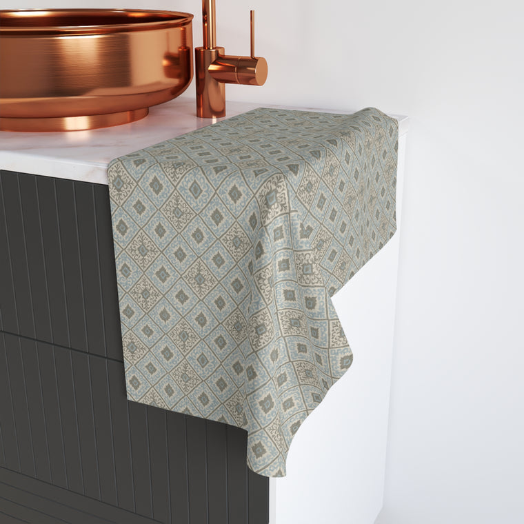Ellison Collection Elegant Geometric Hand Towel - Soft Decorative Bathroom Accessory - Creations by Chris and Carlos