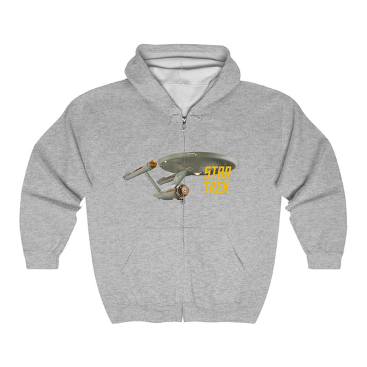 Star Trek USS Enterprise- Unisex Heavy Blend™ Full Zip Hooded Sweatshirt - Creations by Chris and Carlos
