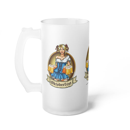 Oktoberfest- Frosted Glass Beer Mug - Creations by Chris and Carlos
