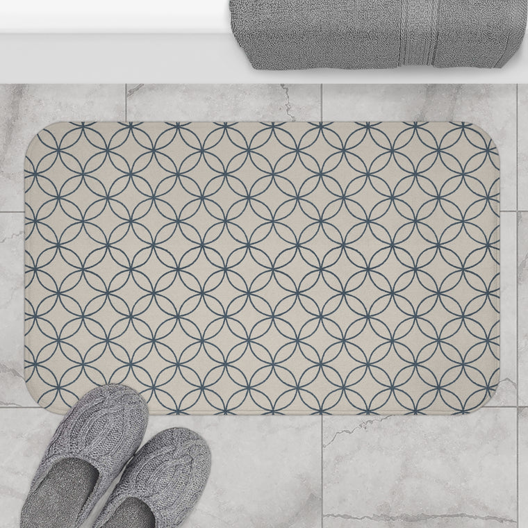 Ellison Collection Elegant Geometric Bath Mat - Soft & Absorbent Bathroom Decor - Creations by Chris and Carlos