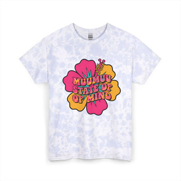 Stateroom 401 Roper's Romp Collection- Tie Dye Tee — "Muumuu State of Mind" Floral Graphic Cotton T-Shirt