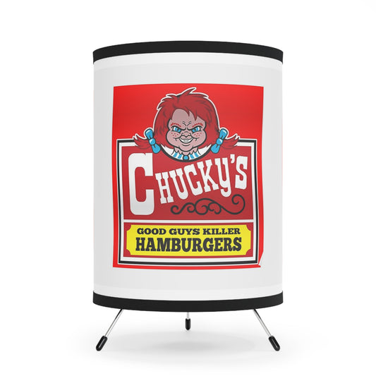 Chuckys Hamburgersr- Tripod Lamp with High-Res Printed Shade, US\CA plug - Creations by Chris and Carlos