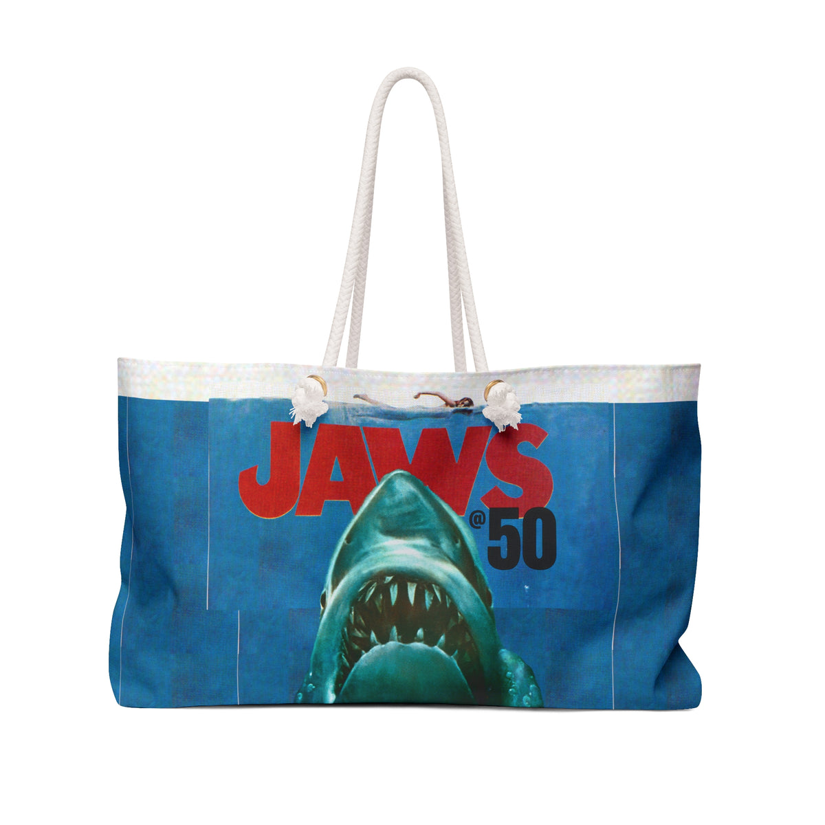 Vintage Jaws 50th Anniversary Weekender Bag - Perfect for Beach Days & Movie Nights!