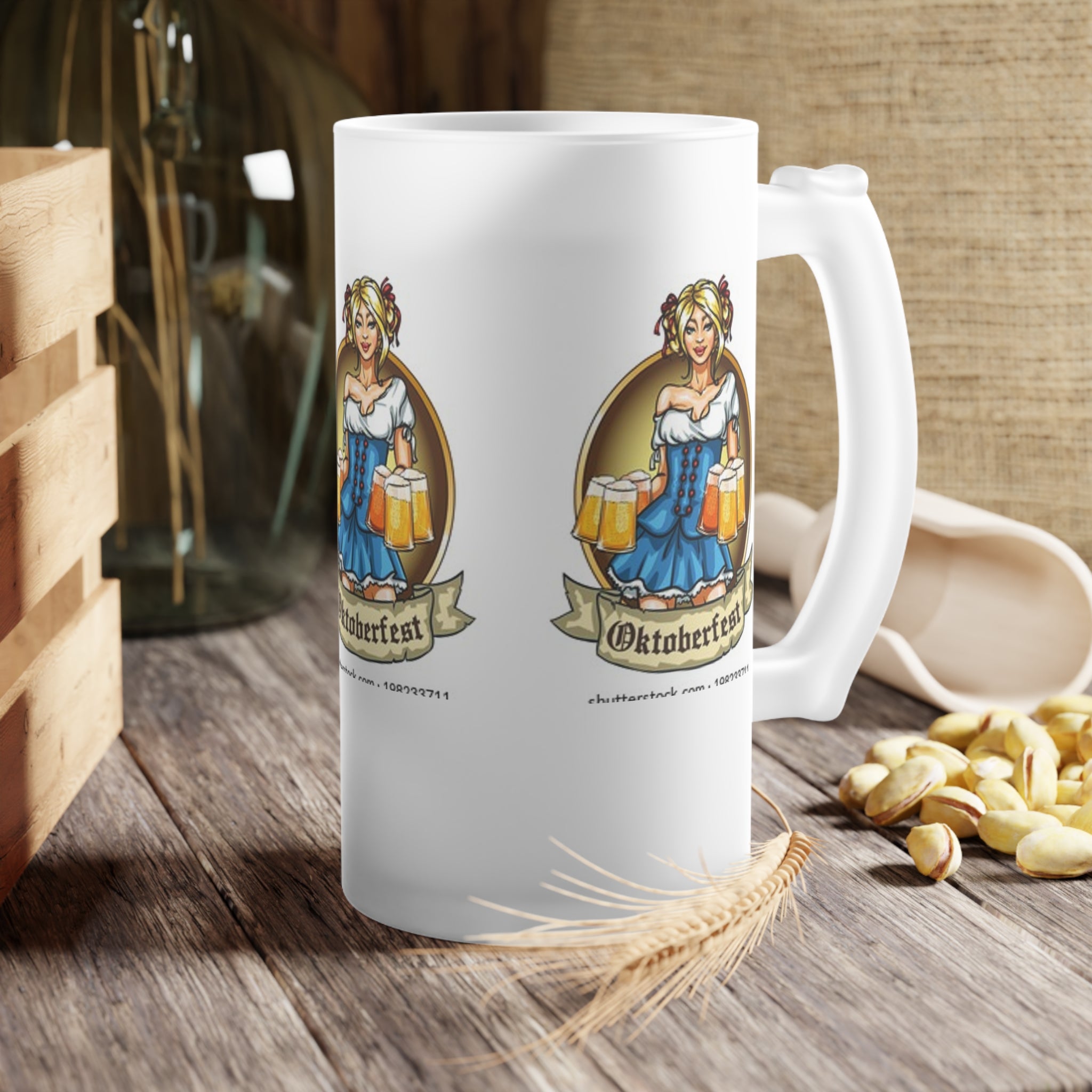 Oktoberfest- Frosted Glass Beer Mug - Creations by Chris and Carlos