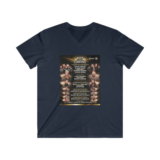WWE Champions Logo- Unisex Fitted V-Neck Short Sleeve Tee - Creations by Chris and Carlos