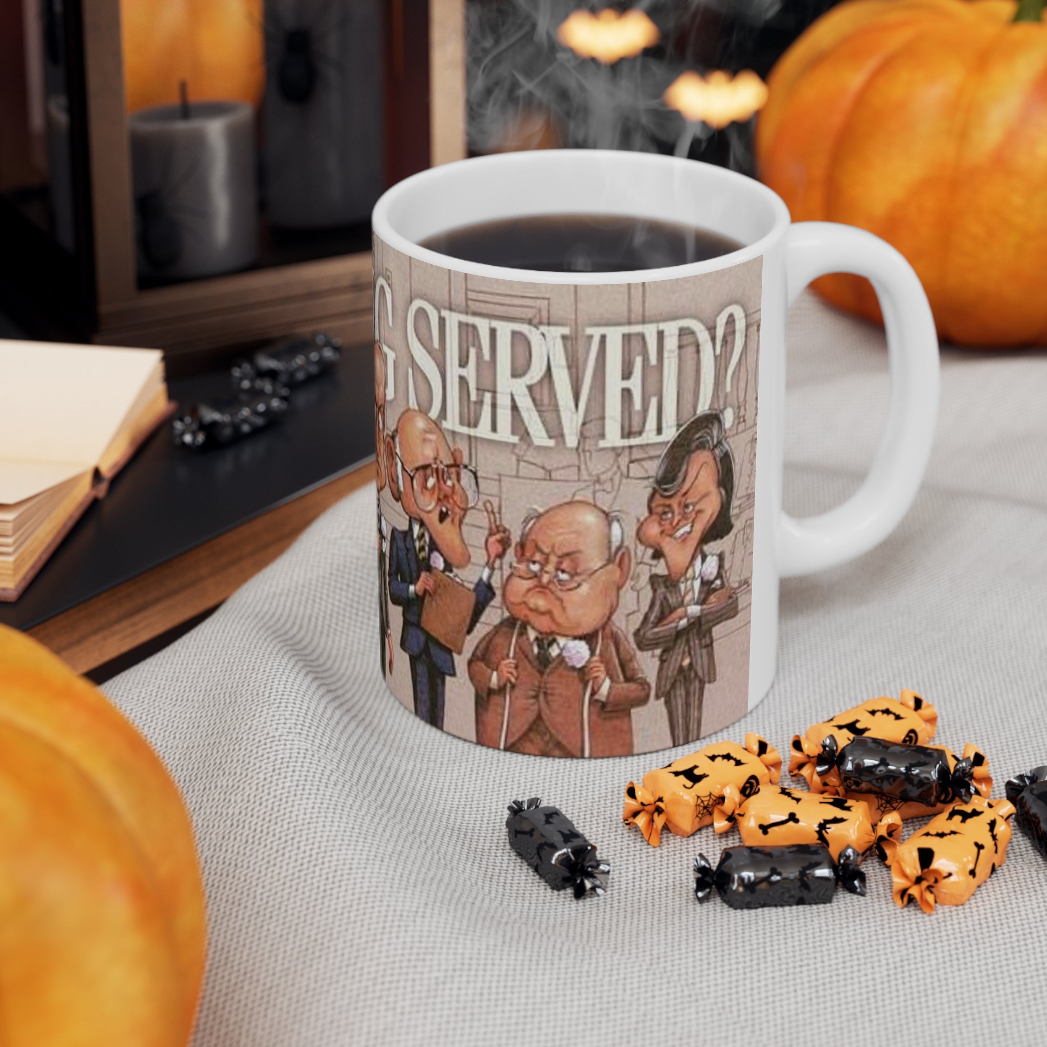 Are you being served- White Ceramic Mug - Creations by Chris and Carlos