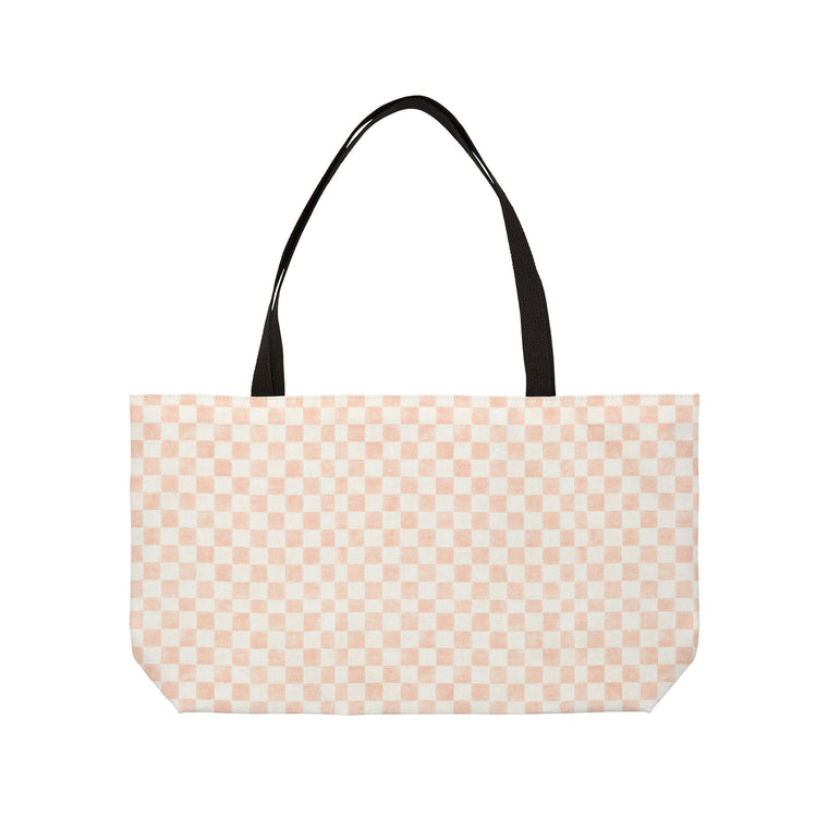 Bramble & Birch™ Home | Chic Checkerboard™ Blush Weekender Tote - Creations by Chris and Carlos