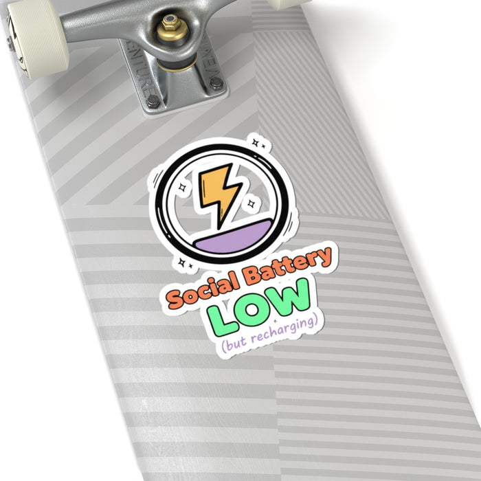 Headspace Hangs- Social Battery Low Kiss-Cut Stickers | Recharge Your Vibe, Fun Stickers for Laptop, Hydro Flask, Scrapbooking, Gift Ideas