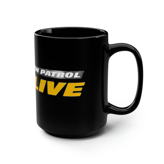 OPL- On Patrol Live Logo- Black Mug 15oz - Creations by Chris and Carlos