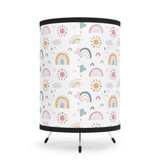 Stars and Rainbows-Tripod Lamp with High-Res Printed Shade, US\CA plug - Creations by Chris and Carlos