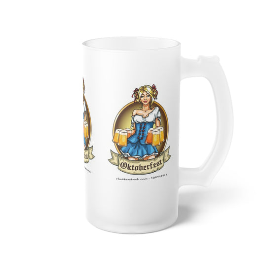 Oktoberfest- Frosted Glass Beer Mug - Creations by Chris and Carlos