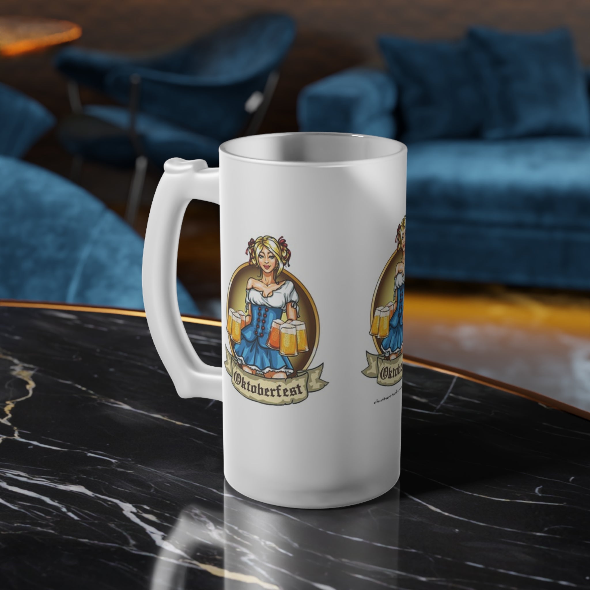 Oktoberfest- Frosted Glass Beer Mug - Creations by Chris and Carlos