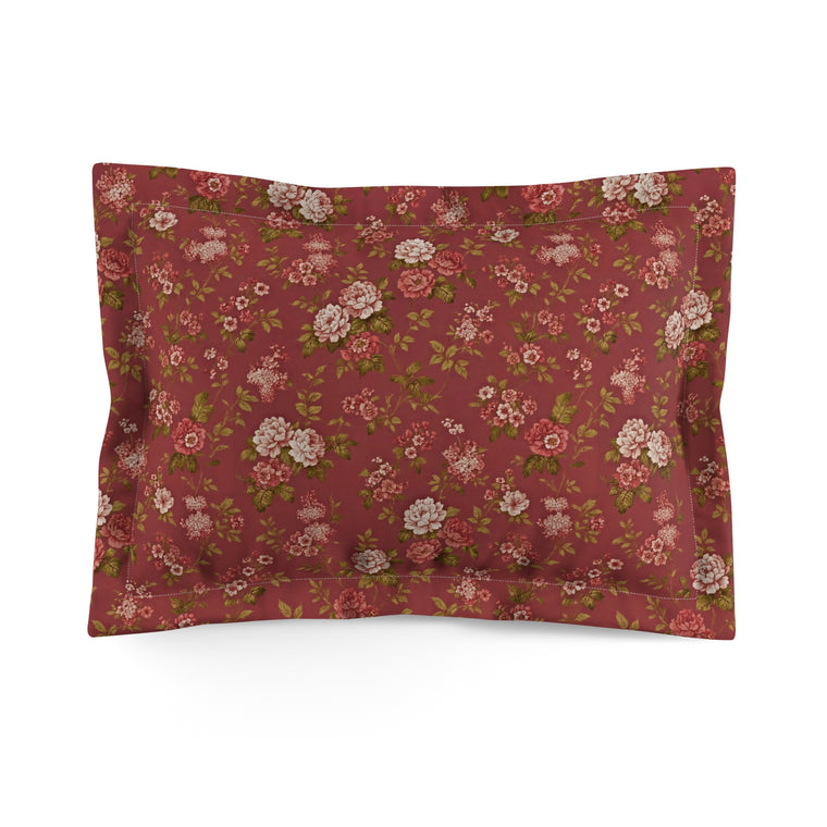 Plumstead Manor- Chic Floral Microfiber Pillow Sham, Cozy Bedroom Decor, Vintage Style Bedding, Gift for Home Lovers, Wedding Present - Creations by Chris and Carlos