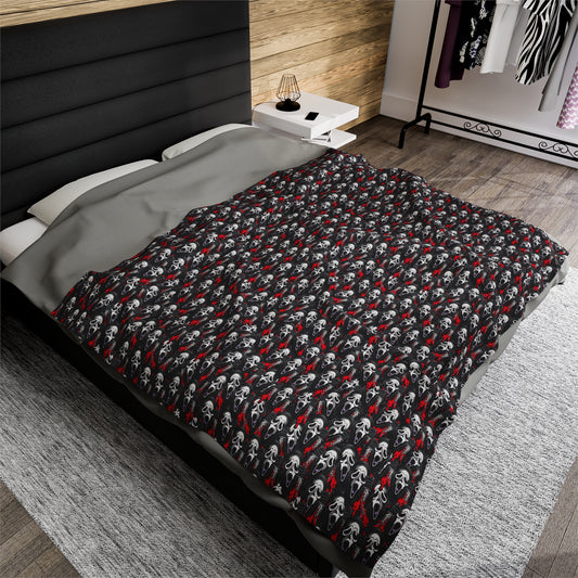 Scream Ghost Face- Velveteen Plush CuddleLux Bliss Blanket - Creations by Chris and Carlos