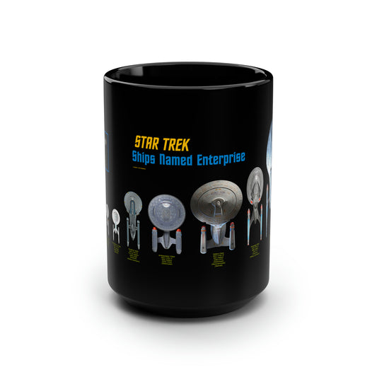 Star Trek Ships- White Ceramic Mug - Creations by Chris and Carlos