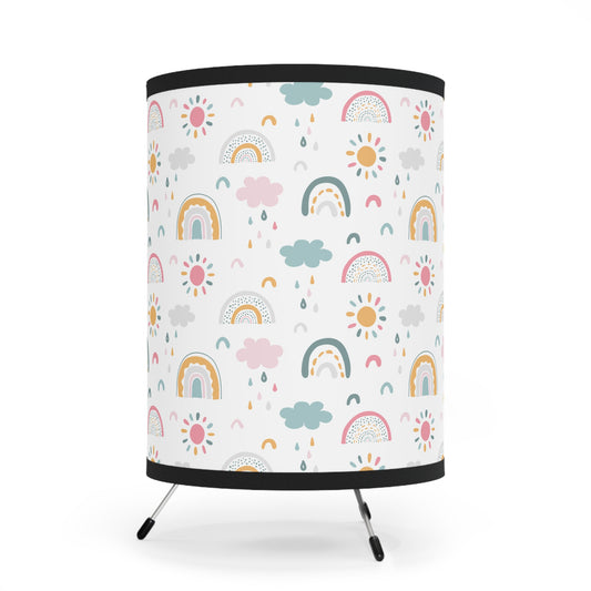 Stars and Rainbows-Tripod Lamp with High-Res Printed Shade, US\CA plug - Creations by Chris and Carlos