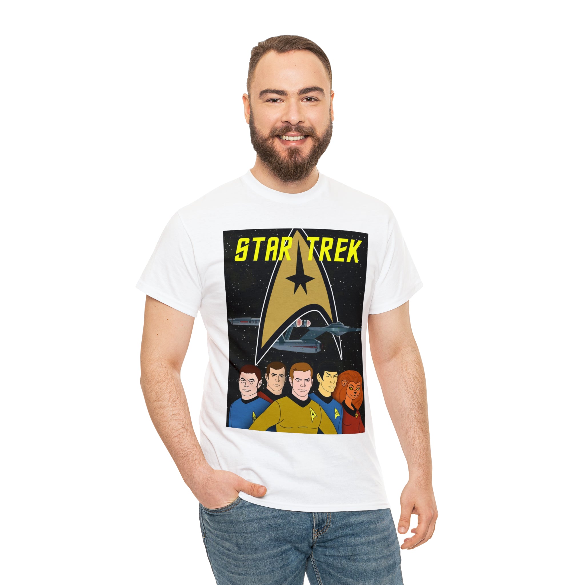 Star Trek Cartoon- Unisex Heavy Cotton T-Shirt - Creations by Chris and Carlos