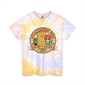 Stateroom 401 Roper's Romp Collection- Tie Dye Tee — 'Afteroom 101' Retro Camper Graphic