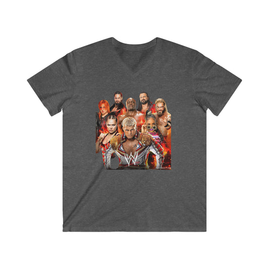 WWE Champions 2023- Unisex Fitted V-Neck Short Sleeve Tee - Creations by Chris and Carlos