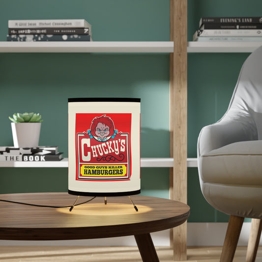 Chuckys Hamburgersr- Tripod Lamp with High-Res Printed Shade, US\CA plug - Creations by Chris and Carlos