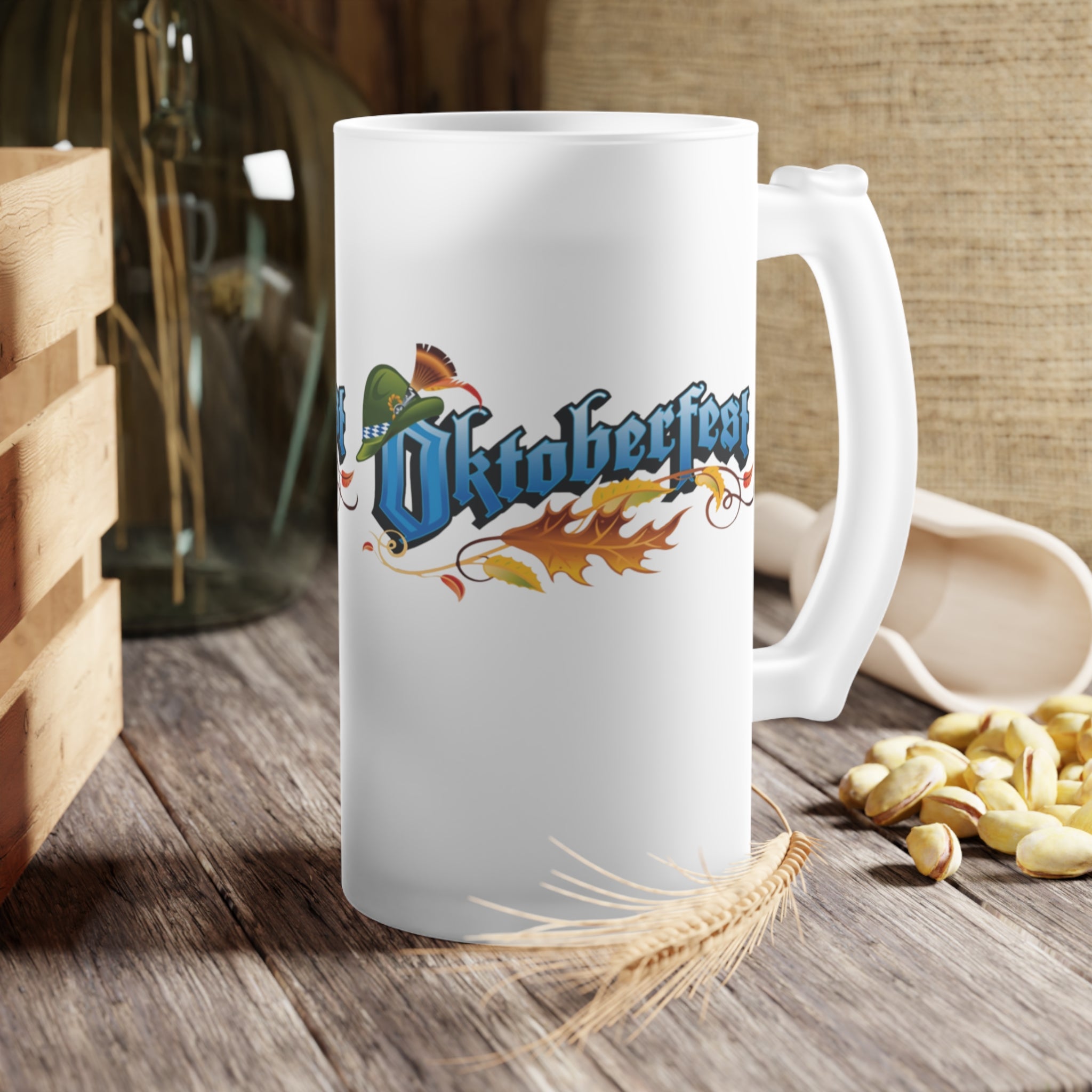 Oktoberfest- Frosted Glass Beer Mug - Creations by Chris and Carlos