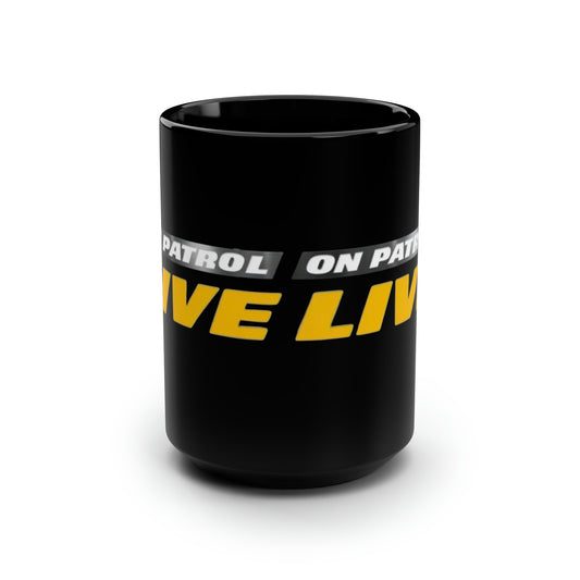 OPL- On Patrol Live Logo- Black Mug 15oz - Creations by Chris and Carlos