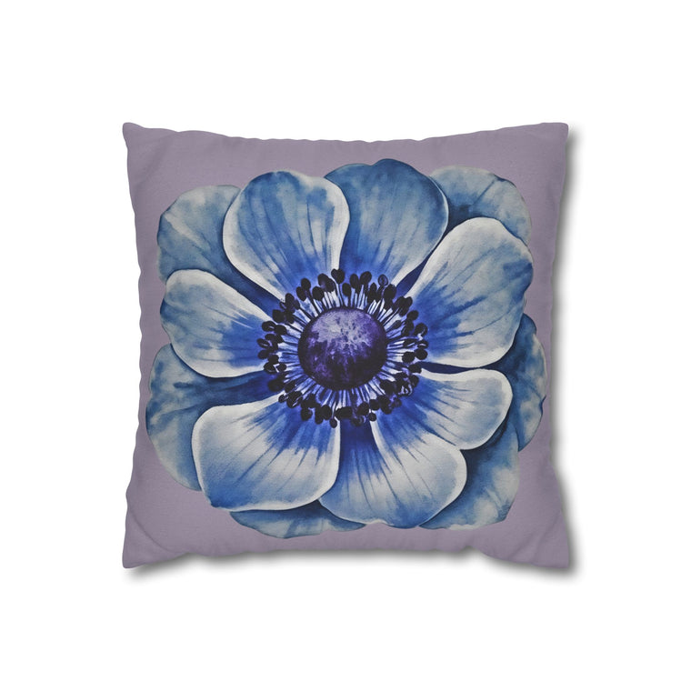 The Slate & Sage Collection- Thelma Orchid Watercolor Anemone Pillowcase - Floral Square Decorative Throw Pillow Cover