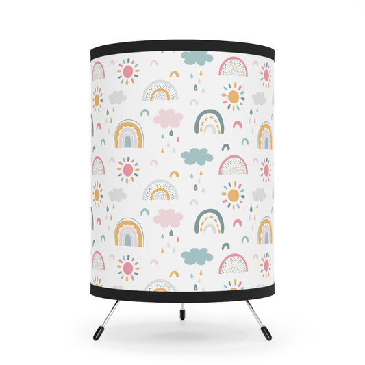 Stars and Rainbows-Tripod Lamp with High-Res Printed Shade, US\CA plug - Creations by Chris and Carlos