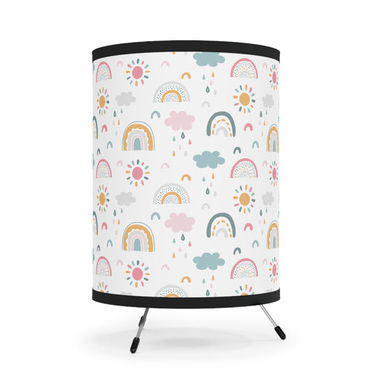 Stars and Rainbows-Tripod Lamp with High-Res Printed Shade, US\CA plug - Creations by Chris and Carlos