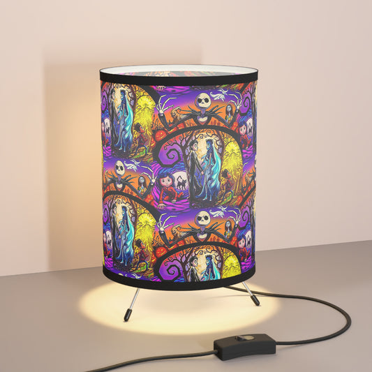 Nightmare Before Christmas- Tripod Lamp with High-Res Printed Shade, US\CA plug - Creations by Chris and Carlos