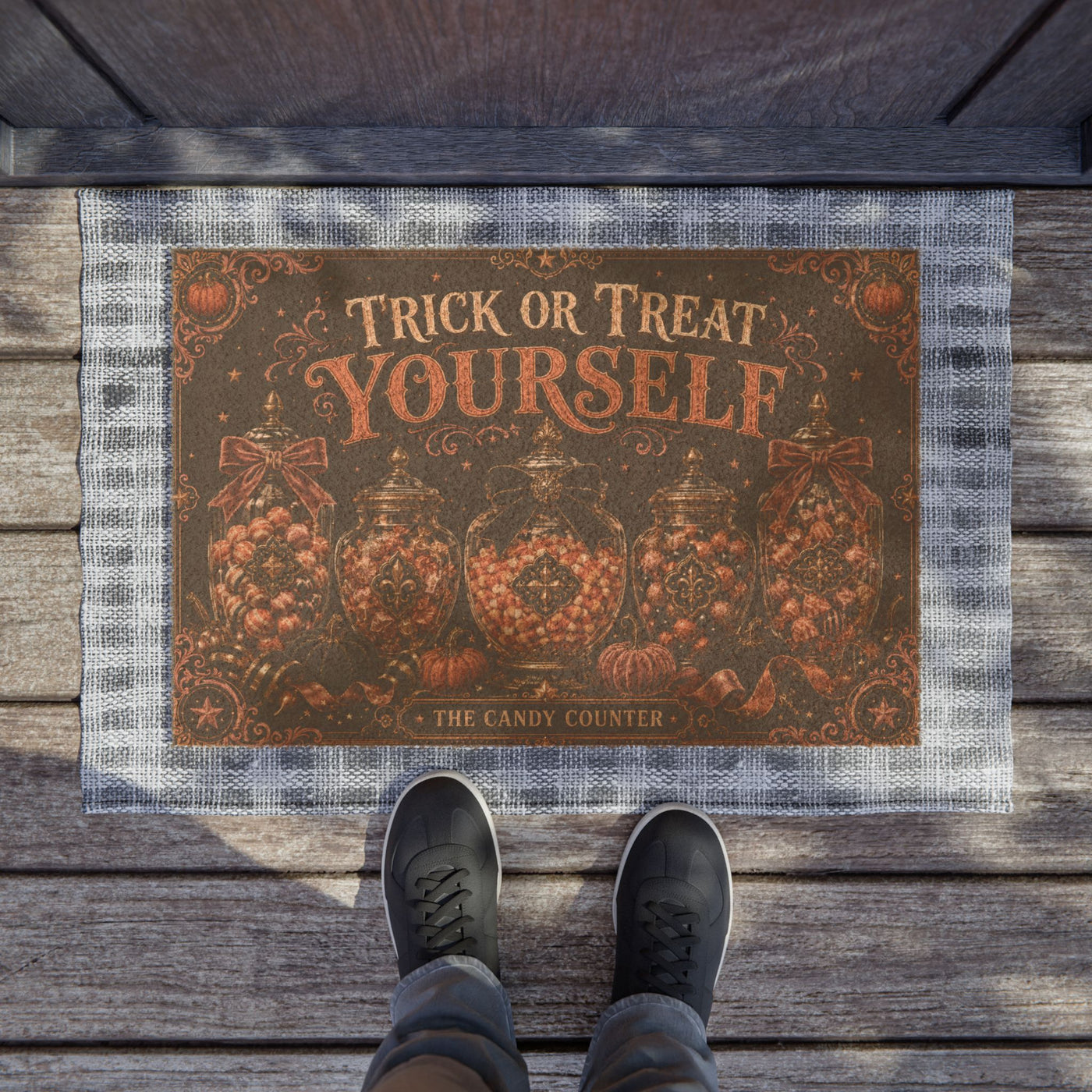 Trick or Treat Yourself | 24 × 16 Coir Doormat | Old Soul Halloween Hallow™ - Creations by Chris and Carlos