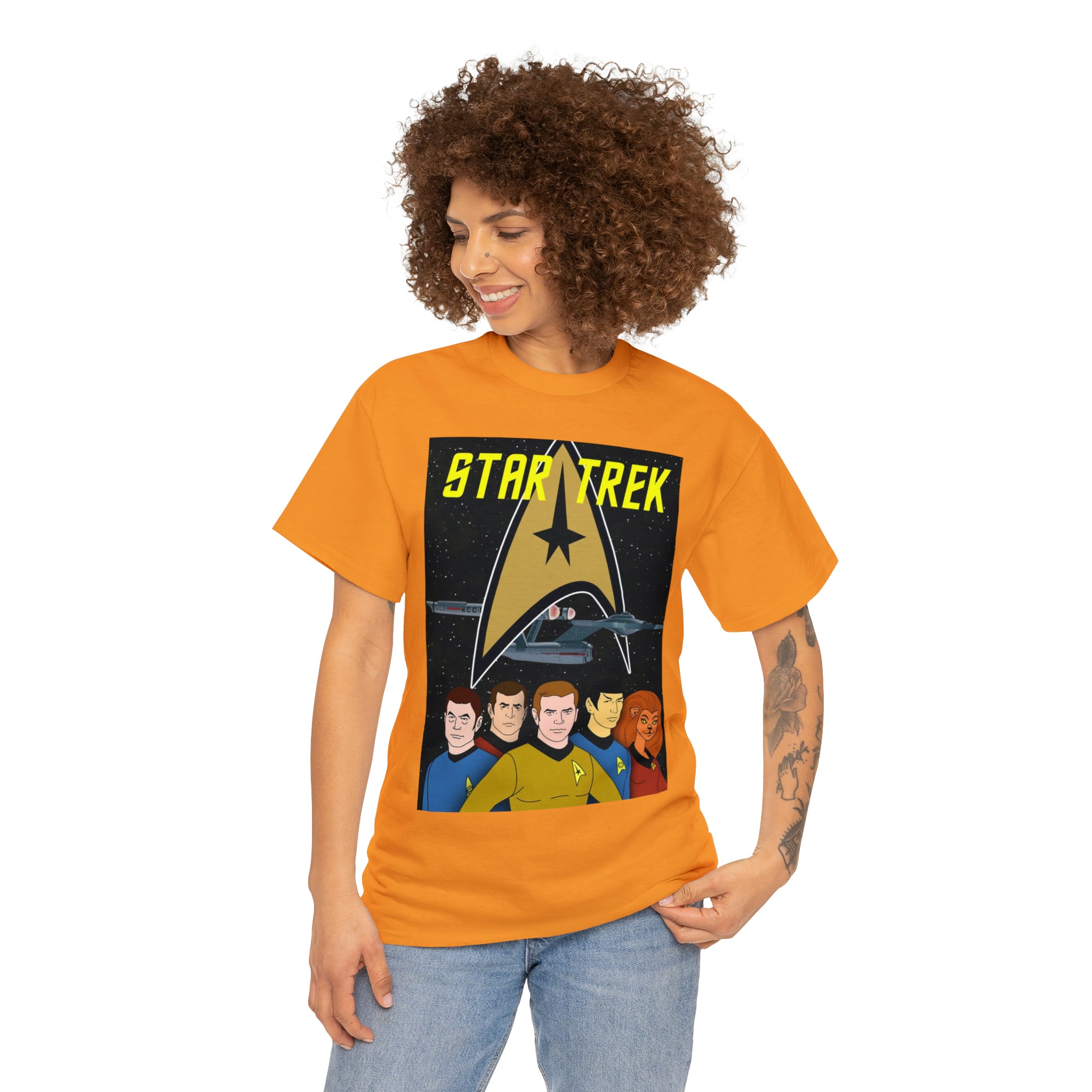 Star Trek Cartoon- Unisex Heavy Cotton T-Shirt - Creations by Chris and Carlos
