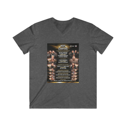 WWE Champions Logo- Unisex Fitted V-Neck Short Sleeve Tee - Creations by Chris and Carlos