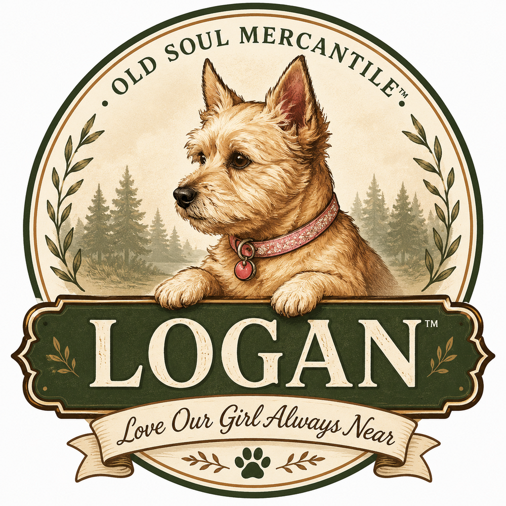 LOGAN — Love Our Girl Always Near memorial mark for Old Soul Mercantile Pet