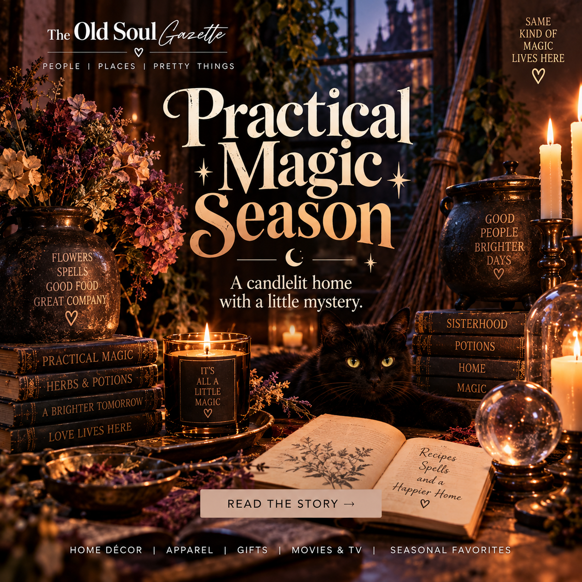 Practical Magic Season | A Candlelit Home with a Little Mystery