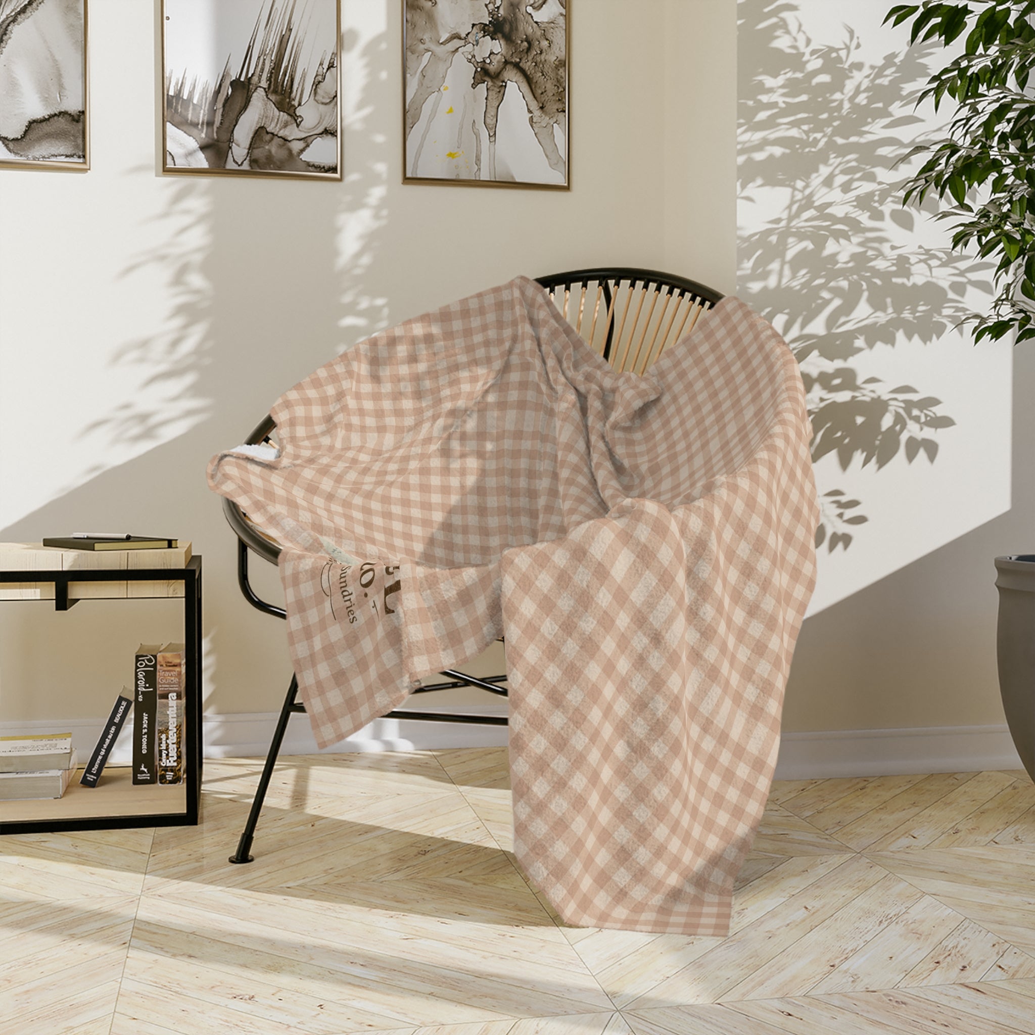 Gingham Velveteen Blanket — Old Soul Trading Co. Microfiber Throw - Creations by Chris and Carlos