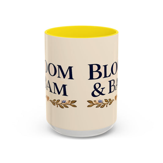 Bloom & Bam Accent Coffee Mug — Floral Heart Ceramic Coffee Cup (11/15oz) - Creations by Chris and Carlos