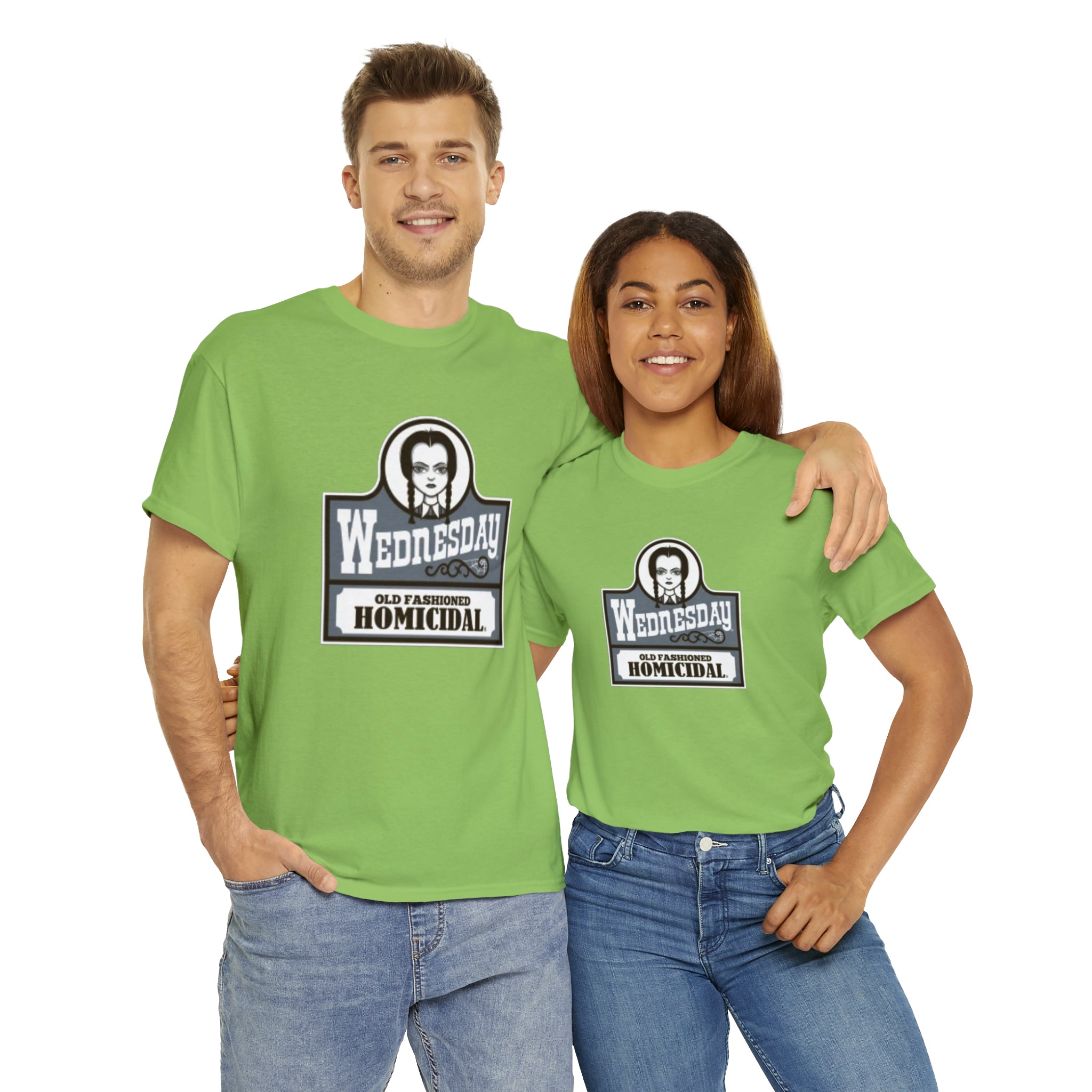 Wednesday- Wendys Unisex Heavy Cotton T-Shirt - Creations by Chris and Carlos