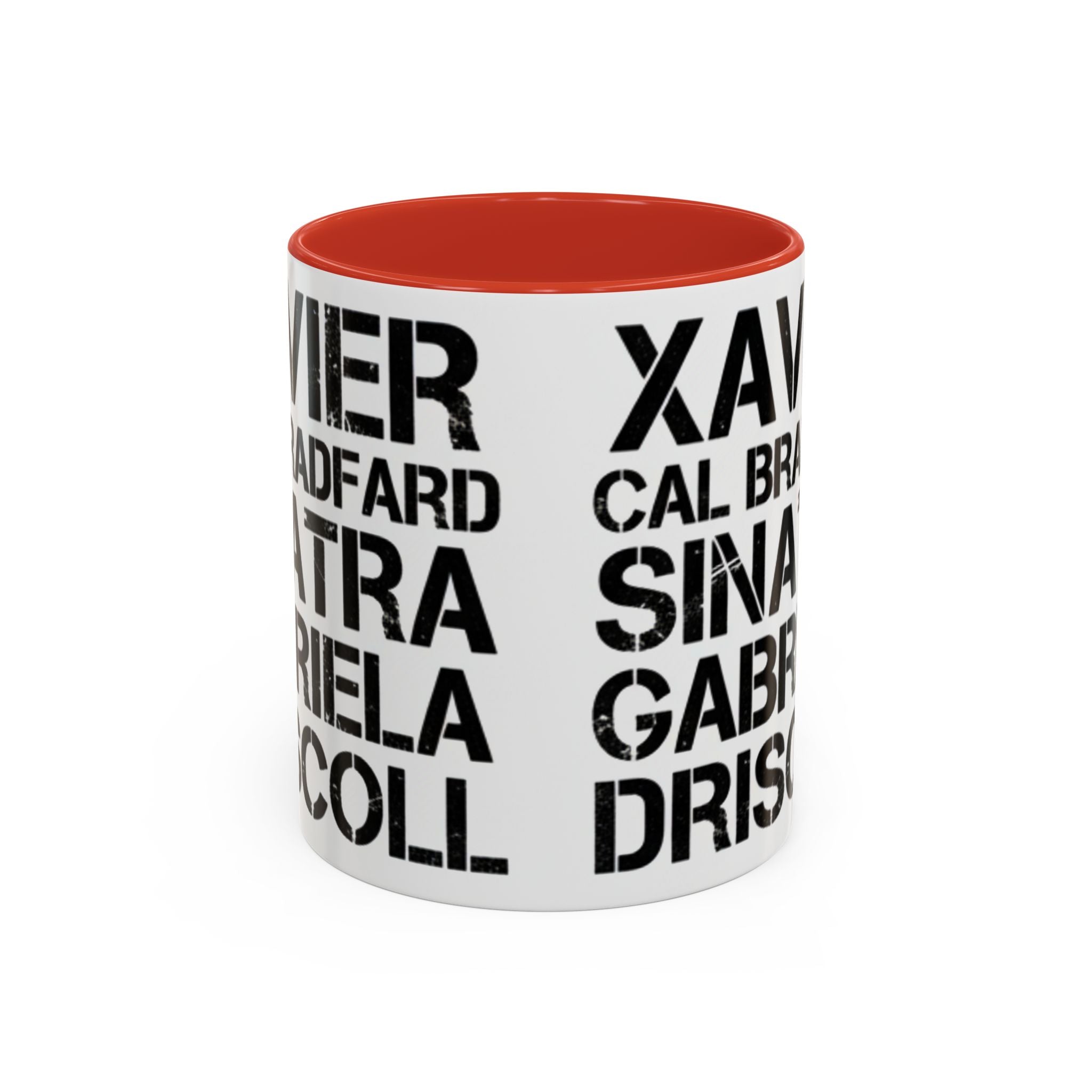 Paradise TV Show Typography Names Accent Coffee Mug — Bold Black Name List Design (11/15oz) - Creations by Chris and Carlos