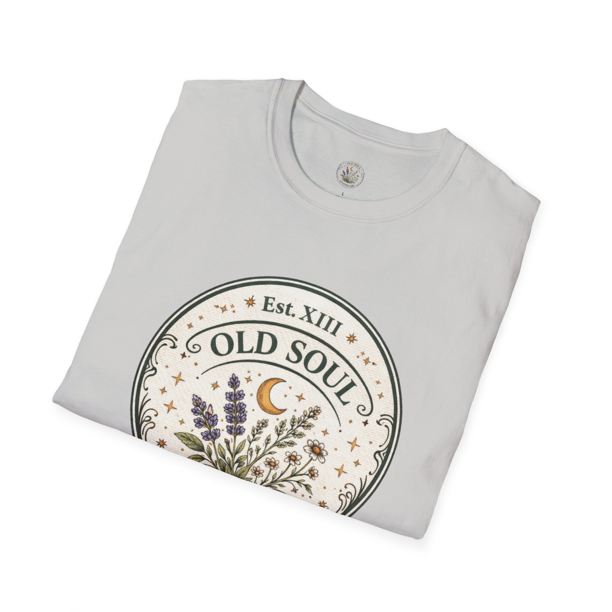 Old Soul Apothecary T-Shirt – Vintage Herbal Moon Graphic Tee - Creations by Chris and Carlos