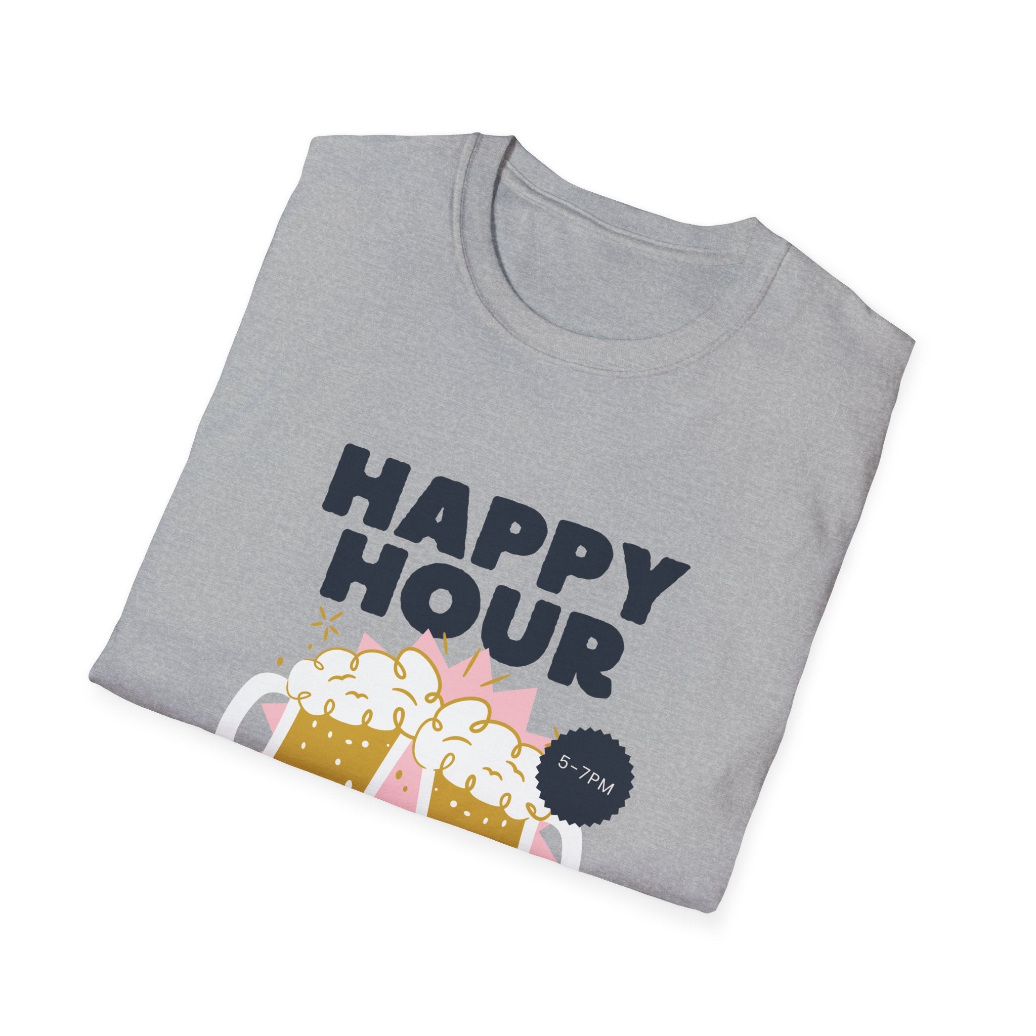 Happy Hour Beer T-Shirt — Cheers Clinking Mugs Graphic Tee - Creations by Chris and Carlos