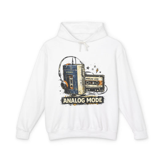Analog Mode Hoodie — Retro Cassette & Walkman Vintage Music Pullover - Creations by Chris and Carlos