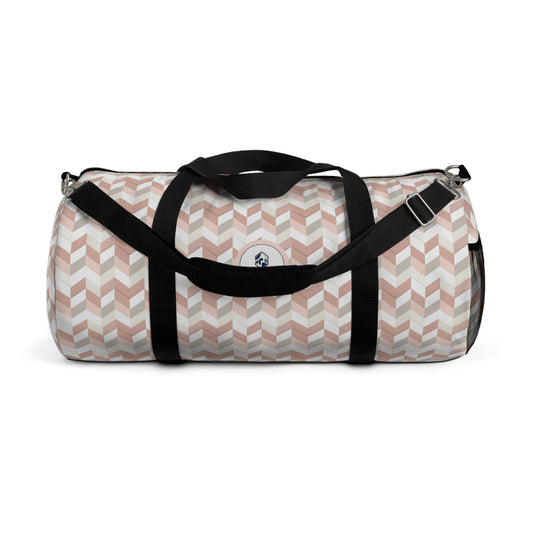 Prism Point Athletic Collection Chevron Blush Duffel Bag — Pink Geometric Travel Gym Bag - Creations by Chris and Carlos