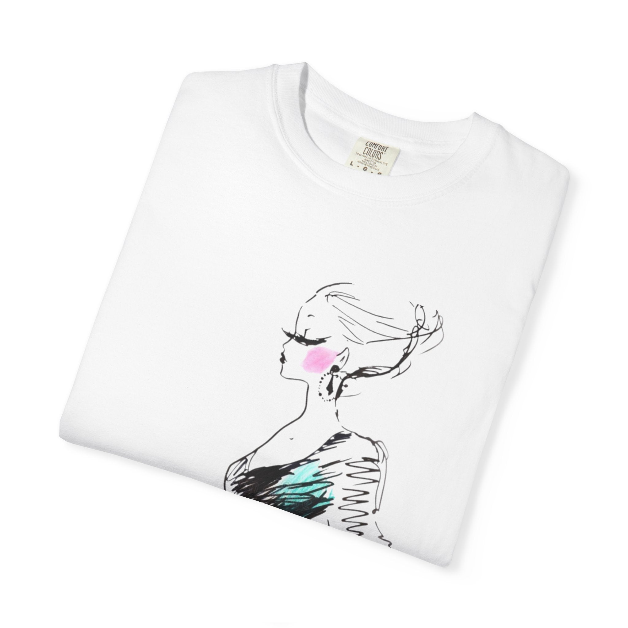 Fashion Sketch T-Shirt – Hand-Drawn Dress Illustration Tee - Creations by Chris and Carlos