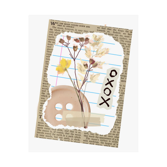 Briarwood Garden Dried Flowers Collage Matte Poster — 'XOXO' Vintage Notebook Art - Creations by Chris and Carlos