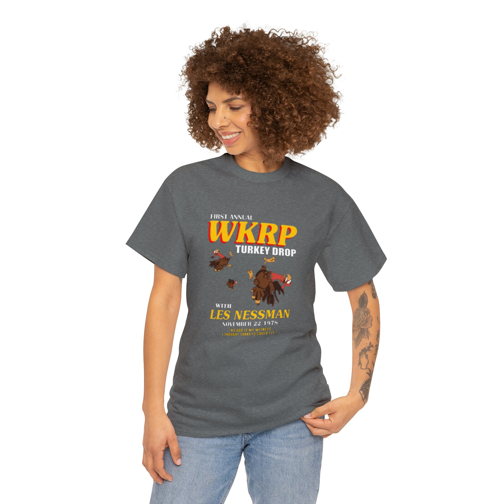 WKRP 70's TV Show- Unisex Heavy Cotton T-Shirt - Creations by Chris and Carlos
