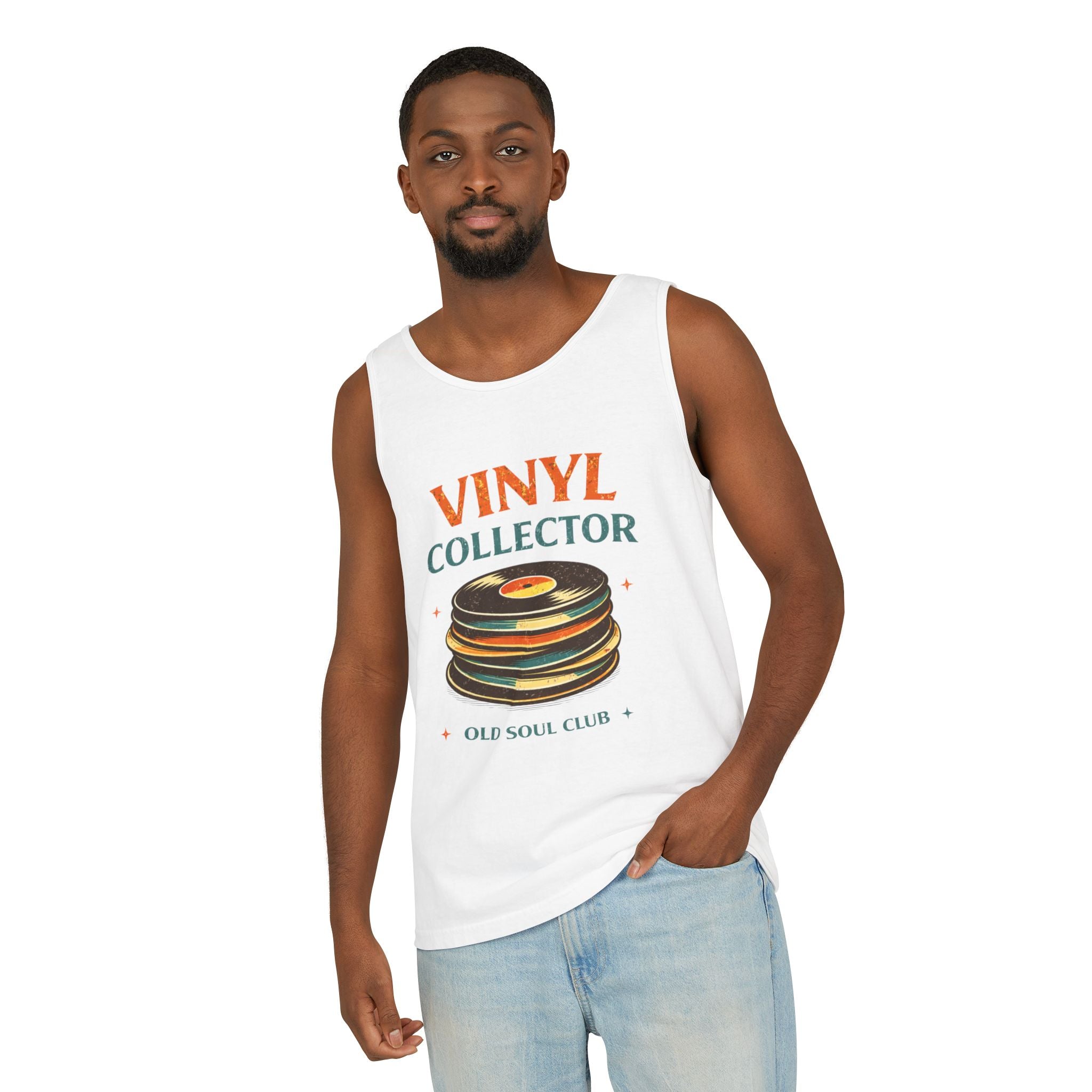 Vinyl Collector Tank Top — Old Soul Club Retro Record Lover Tee - Creations by Chris and Carlos
